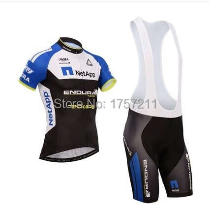  2014 netapp short sleeved cycling jersey and bib shorts set strap riding a bicycle clothing cheap wear